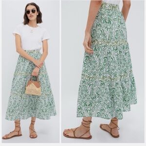 Hyacinth House Tuckernuck Green Maxi Skirt